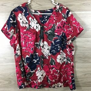 Talbots Floral Short Sleeved Blouse